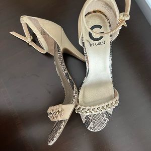 Guess high heel sandals- Snake Skin and beige